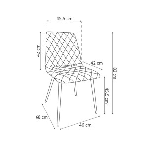 Chaise pour salle à manger coloris gris foncé. Collection GRAZ