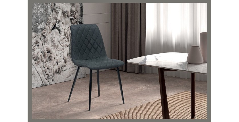 Chaise pour salle à manger coloris gris foncé. Collection GRAZ