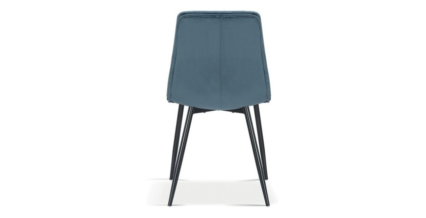 Chaise en velours bleu pour salle à manger. Collection GRAZ