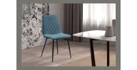 Chaise en velours bleu pour salle à manger. Collection GRAZ