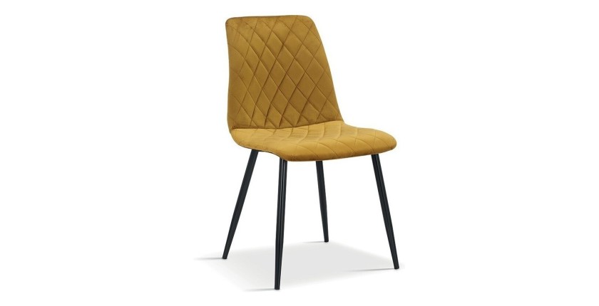 Chaise en velours or pour salle à manger. Collection GRAZ