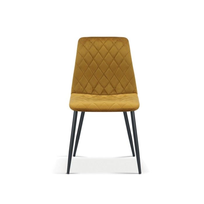 Chaise en velours or pour salle à manger. Collection GRAZ