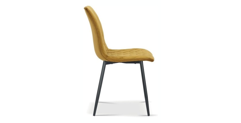 Chaise en velours or pour salle à manger. Collection GRAZ