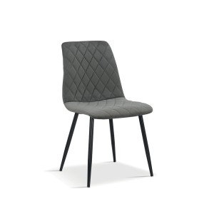 Chaise en velours gris pour salle à manger. Collection GRAZ