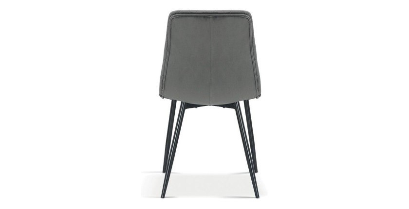 Chaise en velours gris pour salle à manger. Collection GRAZ
