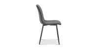 Chaise en velours gris pour salle à manger. Collection GRAZ