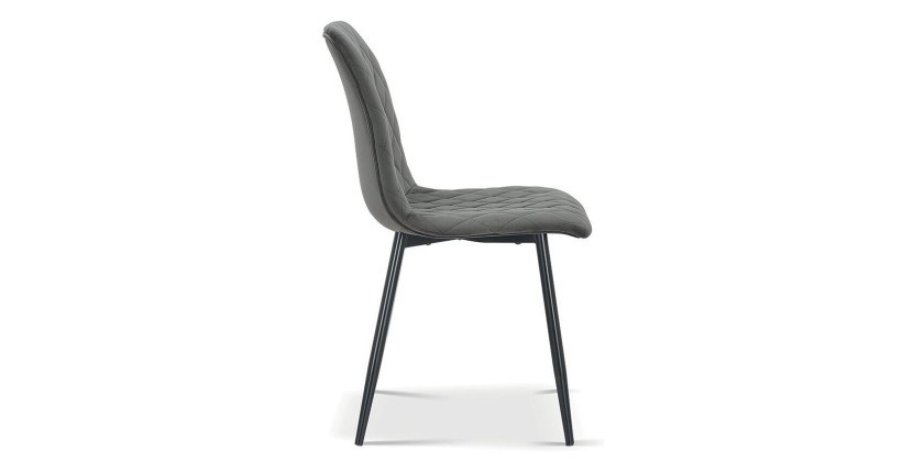 Chaise en velours gris pour salle à manger. Collection GRAZ