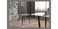 Chaise en velours gris pour salle à manger. Collection GRAZ