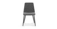 Chaise en velours gris pour salle à manger. Collection GRAZ