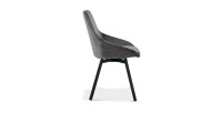 Chaise pivotante en velours gris pour salle à manger. Collection KIRU