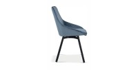 Chaise pivotante en velours bleu pour salle à manger. Collection KIRU