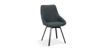 Chaise pivotante PU gris foncé pour salle à manger. Collection KIRU