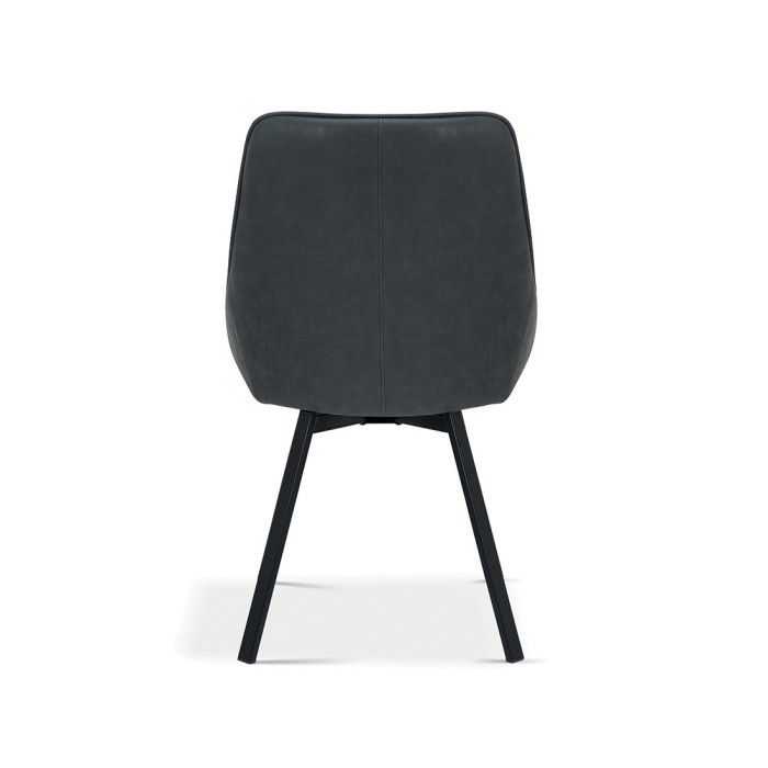 Chaise pivotante PU gris foncé pour salle à manger. Collection KIRU