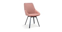Chaise en velours rose pour salle à manger. Collection KIRU