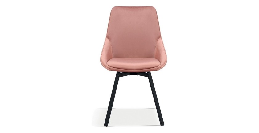 Chaise en velours rose pour salle à manger. Collection KIRU