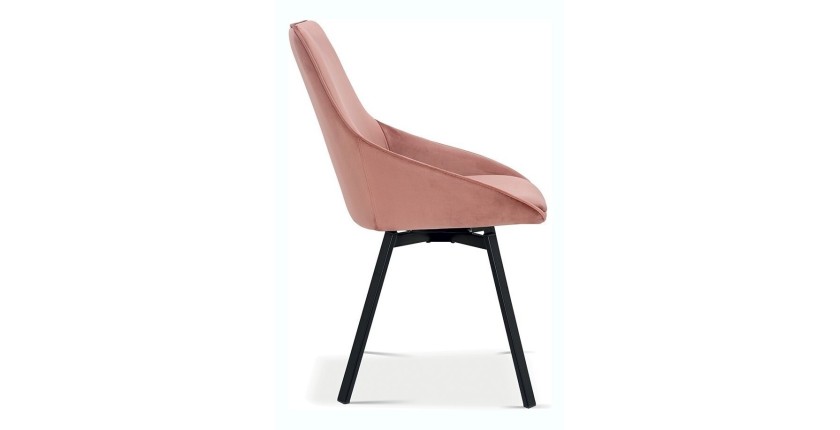 Chaise en velours rose pour salle à manger. Collection KIRU