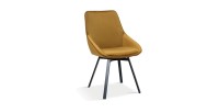 Chaise pivotante en velours or pour salle à manger. Collection KIRU