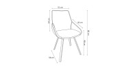 Chaise pivotante en velours or pour salle à manger. Collection KIRU