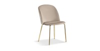 Chaise en velours beige pour salle à manger. Collection NOUMEA