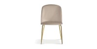 Chaise en velours beige pour salle à manger. Collection NOUMEA