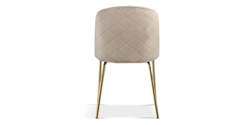 Chaise en velours beige pour salle à manger. Collection NOUMEA