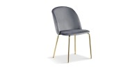 Chaise en velours gris pour salle à manger. Collection NOUMEA
