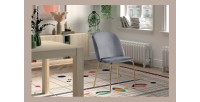 Chaise en velours gris pour salle à manger. Collection NOUMEA