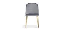 Chaise en velours gris pour salle à manger. Collection NOUMEA