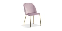 Chaise en velours rose pour salle à manger. Collection NOUMEA