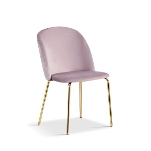 Chaise en velours rose pour salle à manger. Collection NOUMEA
