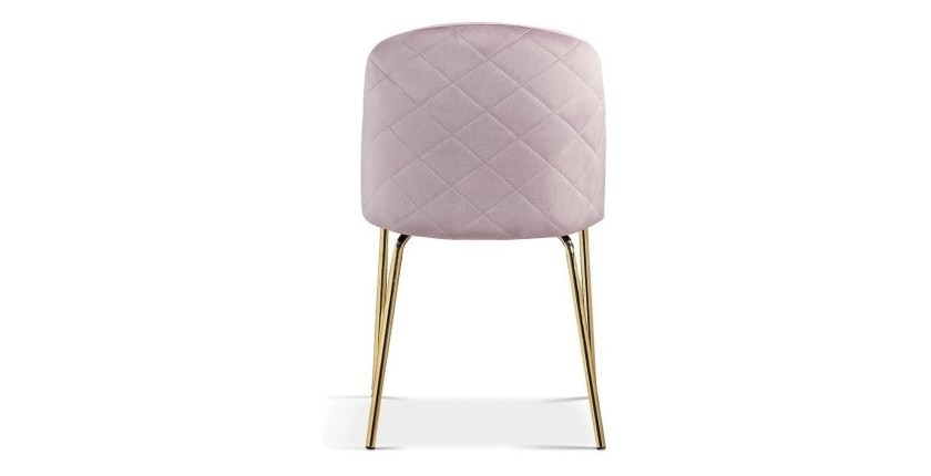 Chaise en velours rose pour salle à manger. Collection NOUMEA