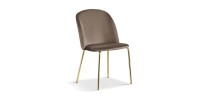 Chaise en velours brun pour salle à manger. Collection NOUMEA