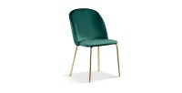 Chaise en velours vert pour salle à manger. Collection NOUMEA