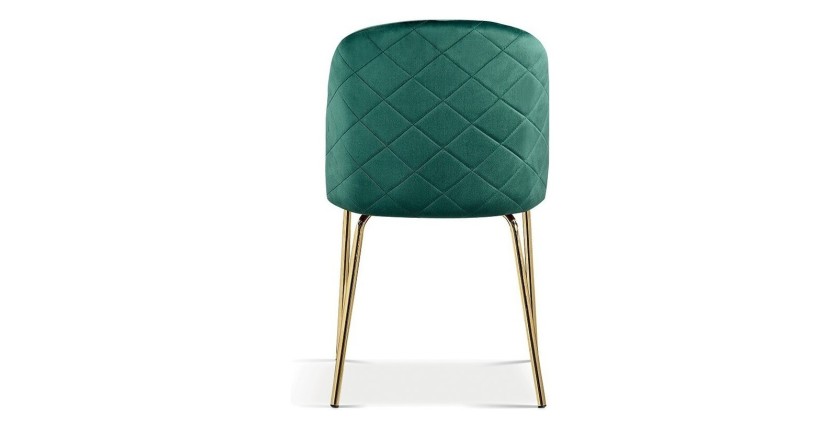 Chaise en velours vert pour salle à manger. Collection NOUMEA