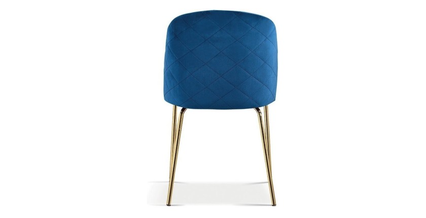 Chaise en velours bleu foncé pour salle à manger. Collection NOUMEA