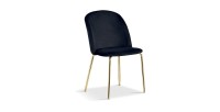 Chaise en velours noir pour salle à manger. Collection NOUMEA