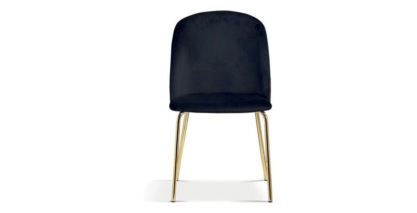 Chaise en velours noir pour salle à manger. Collection NOUMEA