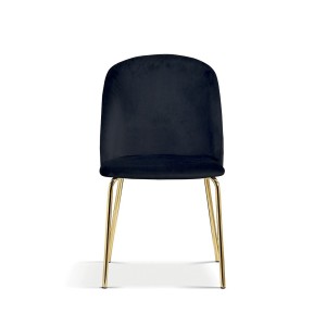 Chaise en velours noir pour salle à manger. Collection NOUMEA