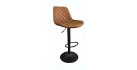 Tabouret de bar style vintage coloris cognac. Collection HOLLA.