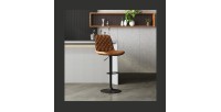 Tabouret de bar style vintage coloris cognac. Collection HOLLA.