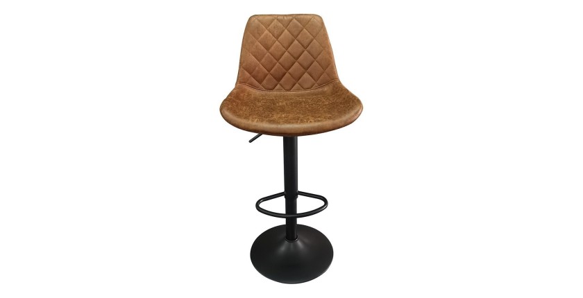 Tabouret de bar style vintage coloris cognac. Collection HOLLA.