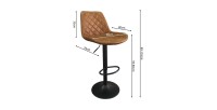 Tabouret de bar style vintage coloris cognac. Collection HOLLA.