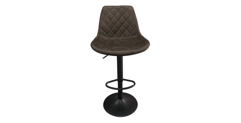 Tabouret de bar style vintage coloris brun foncé. Collection HOLLA.