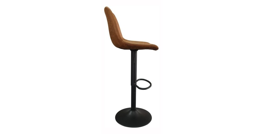 Tabouret de bar style vintage coloris cognac. Collection BELFAST.