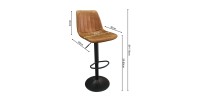 Tabouret de bar style vintage coloris cognac. Collection BELFAST.