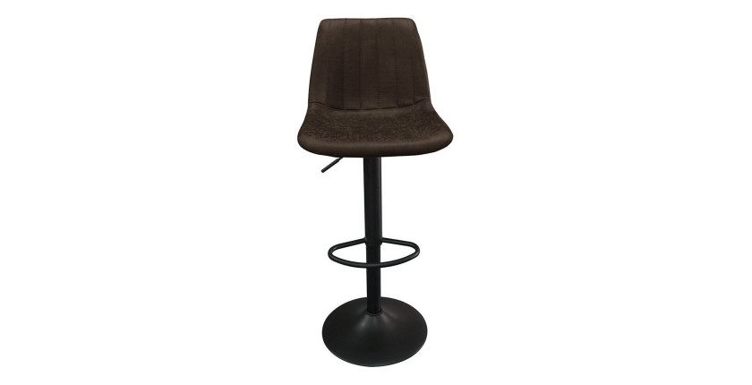 Tabouret de bar style vintage coloris brun foncé. Collection BELFAST.