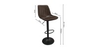 Tabouret de bar style vintage coloris brun foncé. Collection BELFAST.