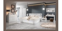 Grand miroir blanc collection DOHA. Accessoire idéal pour votre chambre ou salle à manger