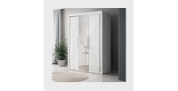 Armoire 150cm collection DOHA. Couleur blanc brillant.