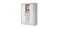 Armoire 150cm collection DOHA. Couleur blanc brillant.